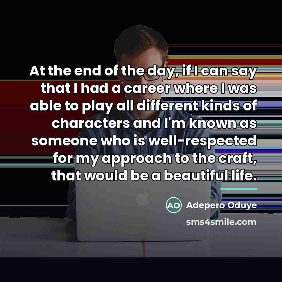 “At the end of the day, if I can say…” quote by Adepero Oduye
