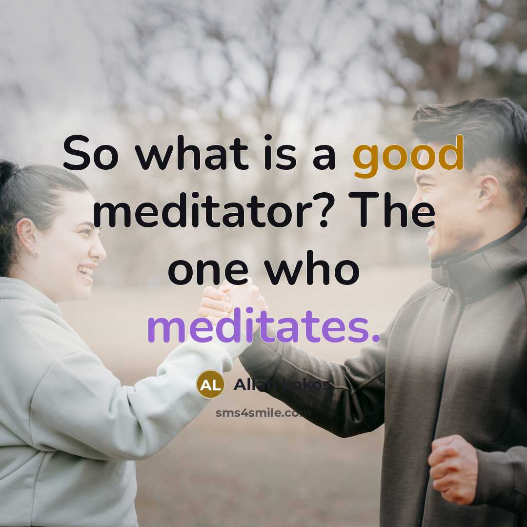 “So what is a good meditator? The one who meditates.” quote by Allan Lokos