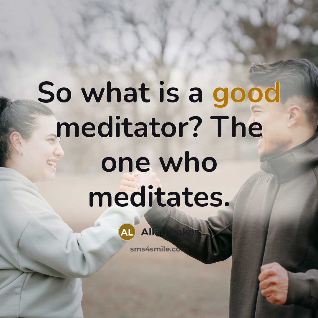 “So what is a good meditator? The one who meditates.…” quote by Allan Lokos
