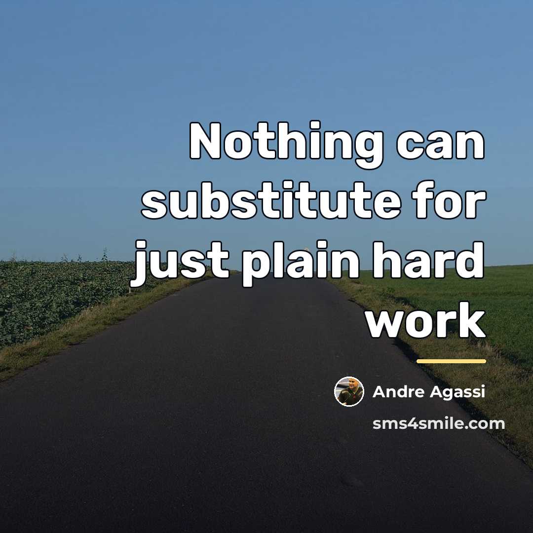 “Nothing can substitute for just plain hard work…” quote by Andre Agassi