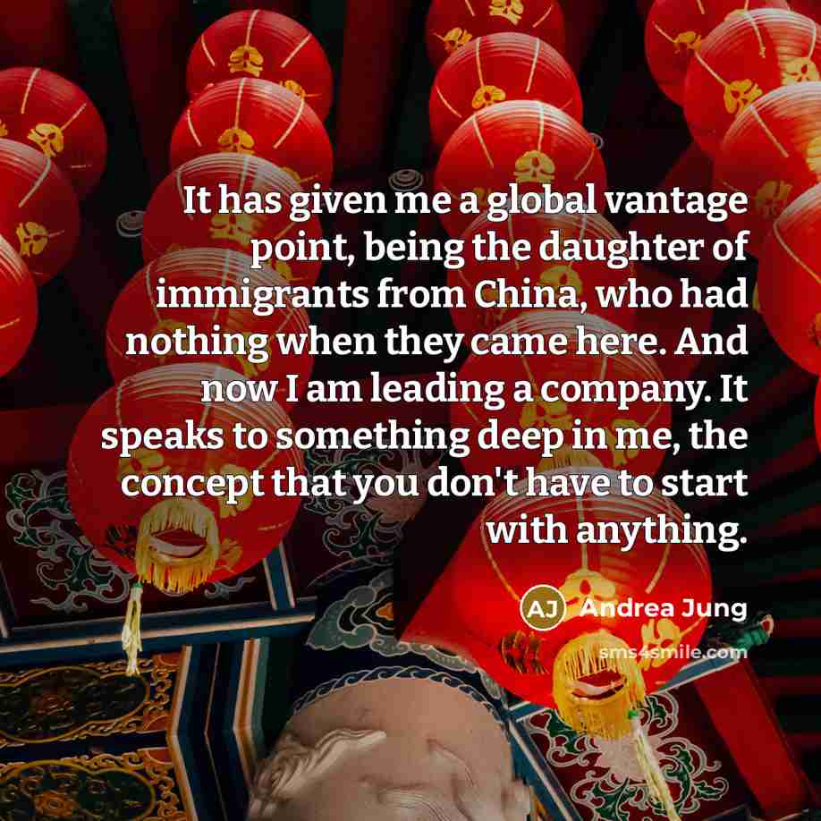 “It has given me a global vantage point, being the…” quote by Andrea Jung