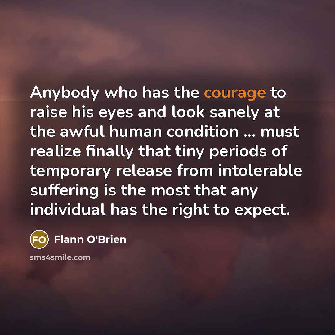“Anybody who has the courage to raise his eyes and…” quote by Flann O'Brien