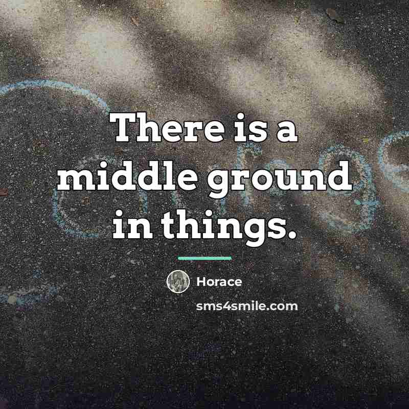 “There is a middle ground in things.…” quote by Horace
