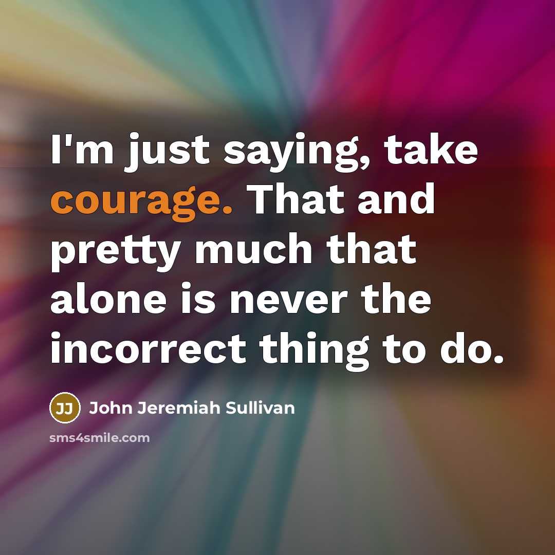 “I'm just saying, take courage. That and pretty much that…” quote by John Jeremiah Sullivan