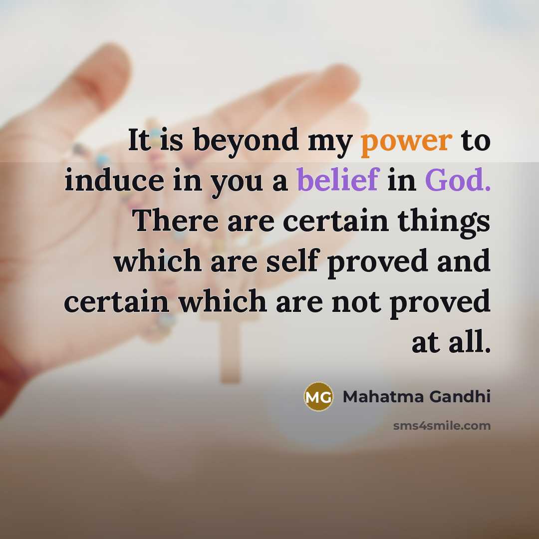 “It is beyond my power to induce in you a…” quote by Mahatma Gandhi