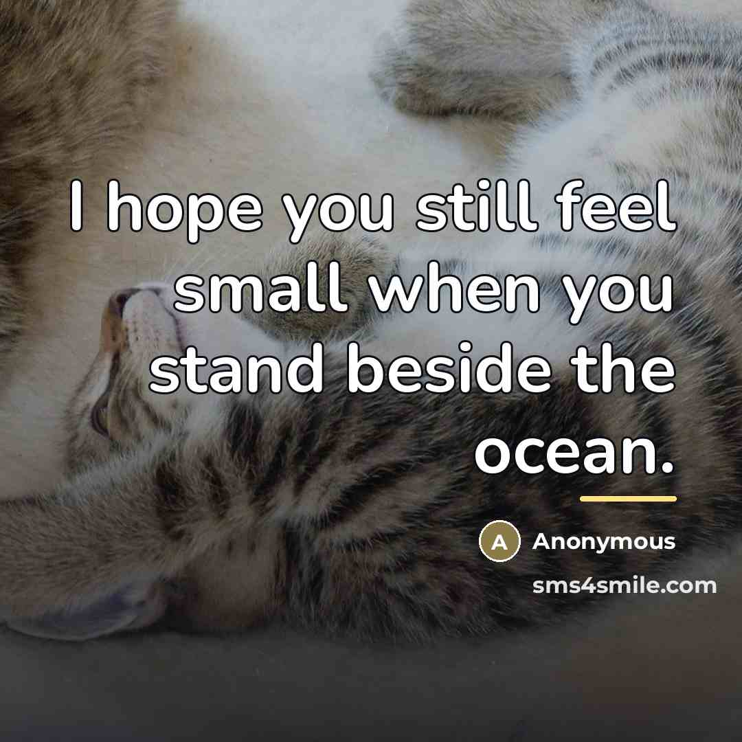 “I hope you still feel small when you stand beside…” quote by Anonymous