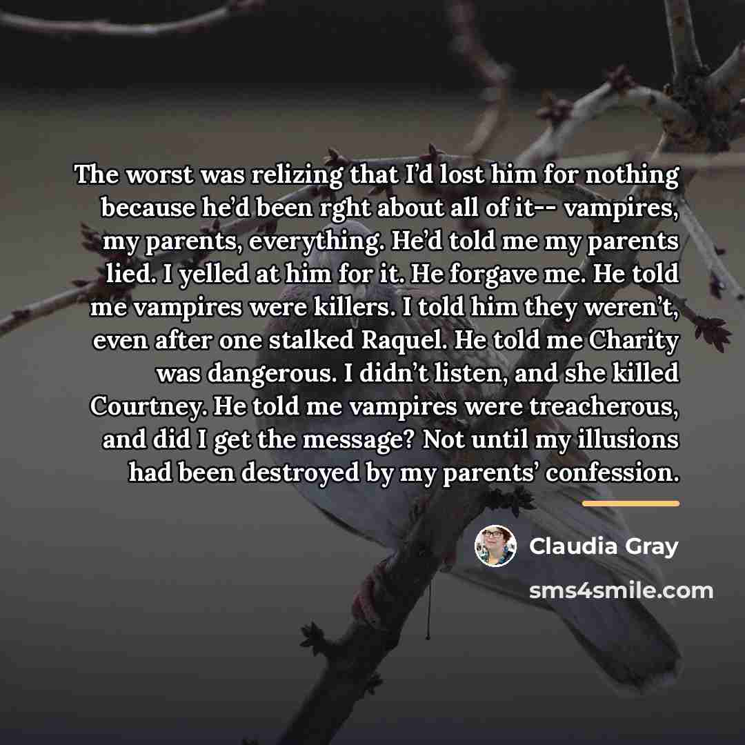 “The worst was relizing that I’d lost him for nothing…” quote by Claudia Gray