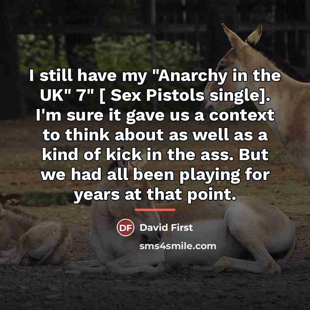 “I still have my "Anarchy in the UK" 7" […” quote by David First