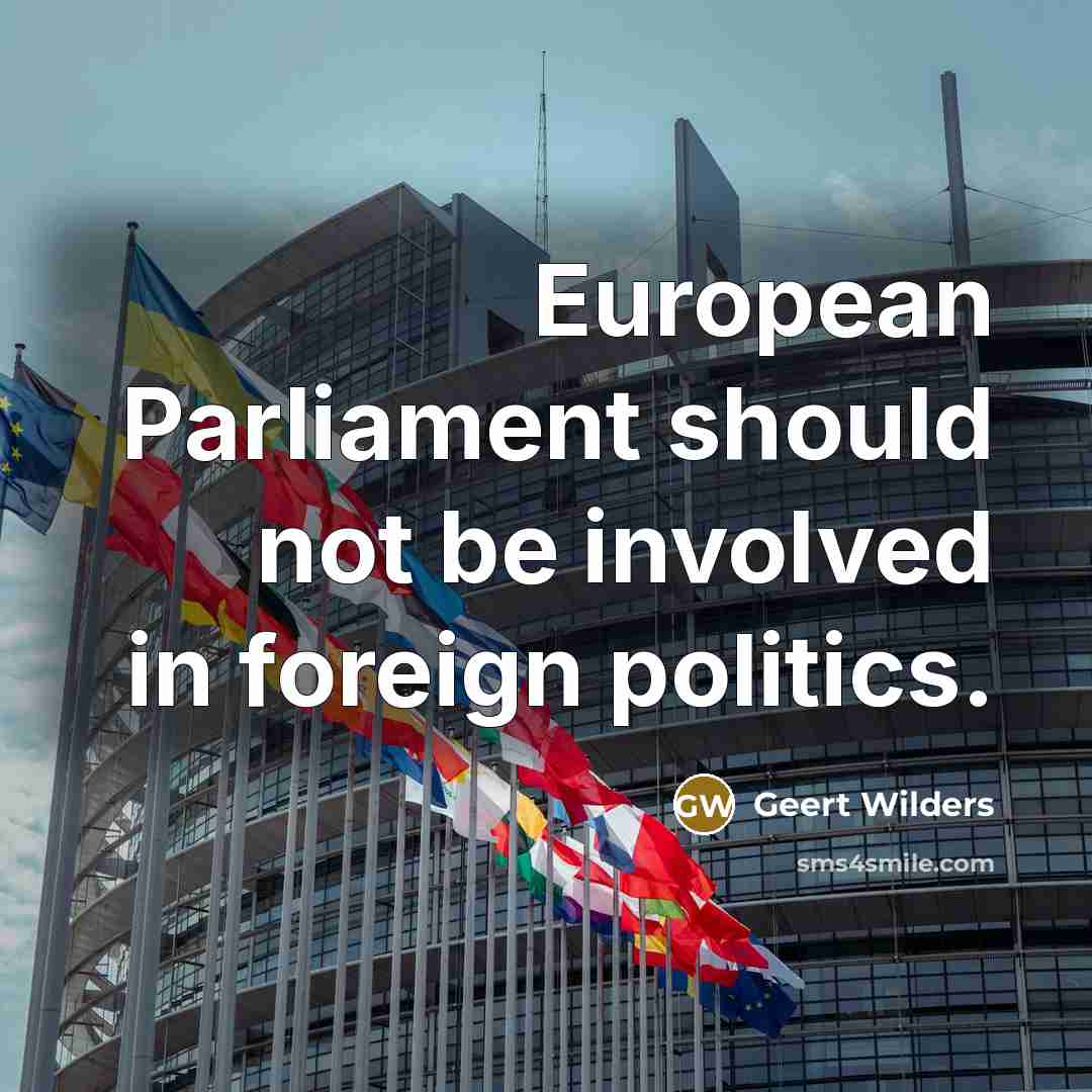 “European Parliament should not be involved in foreign politics.…” quote by Geert Wilders