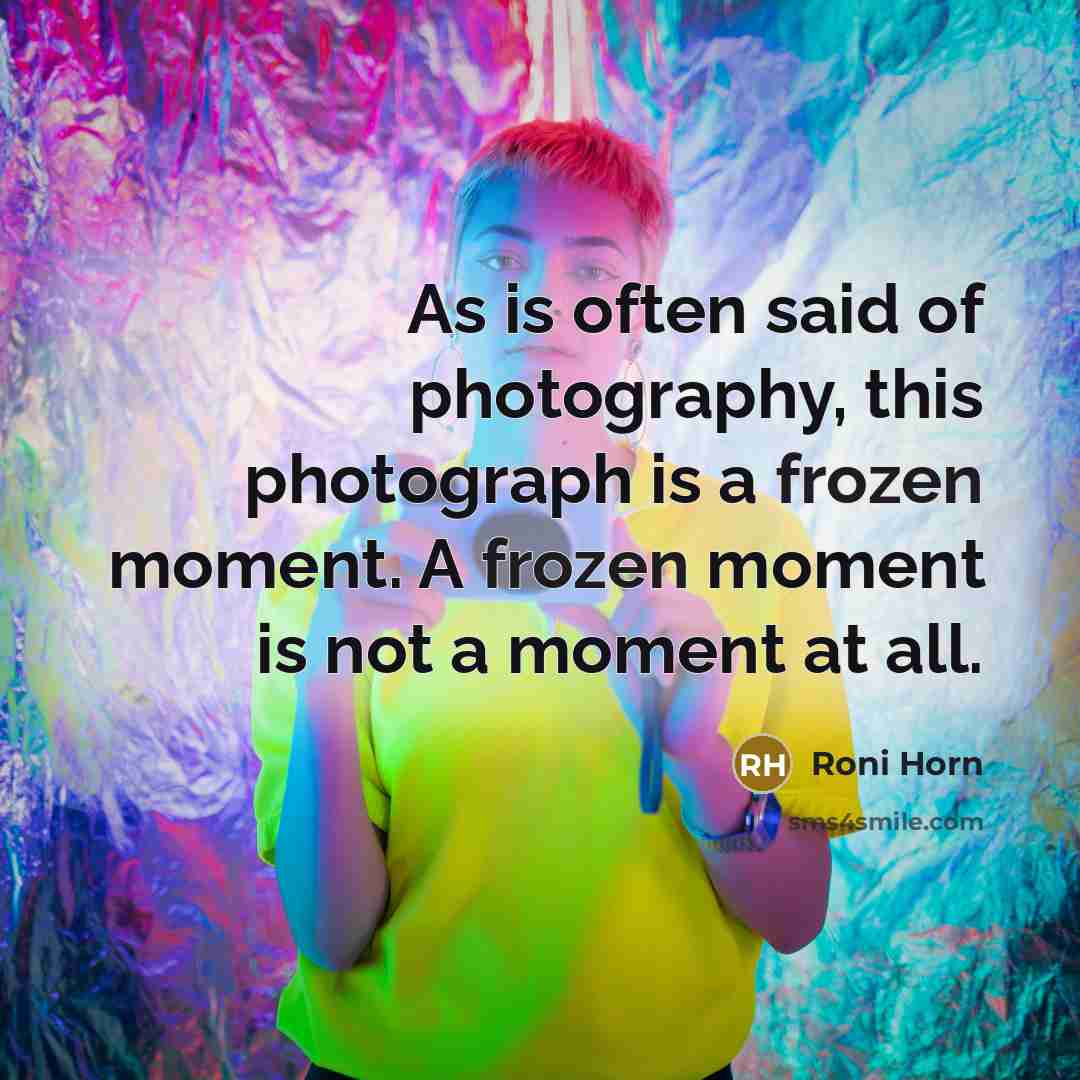 “As is often said of photography, this photograph is a…” quote by Roni Horn