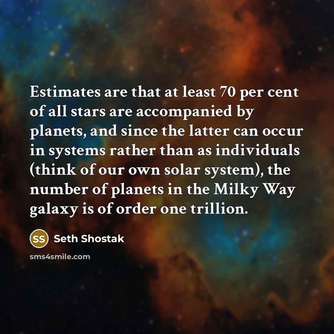 “Estimates are that at least 70 per cent of all…” quote by Seth Shostak