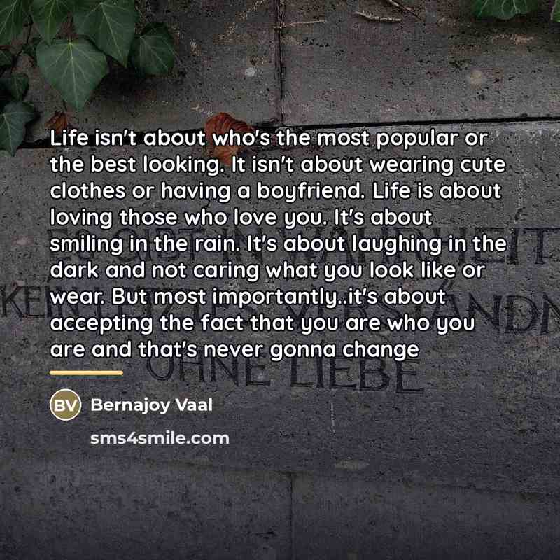 “Life isn't about who's the most popular or the best…” quote by Bernajoy Vaal