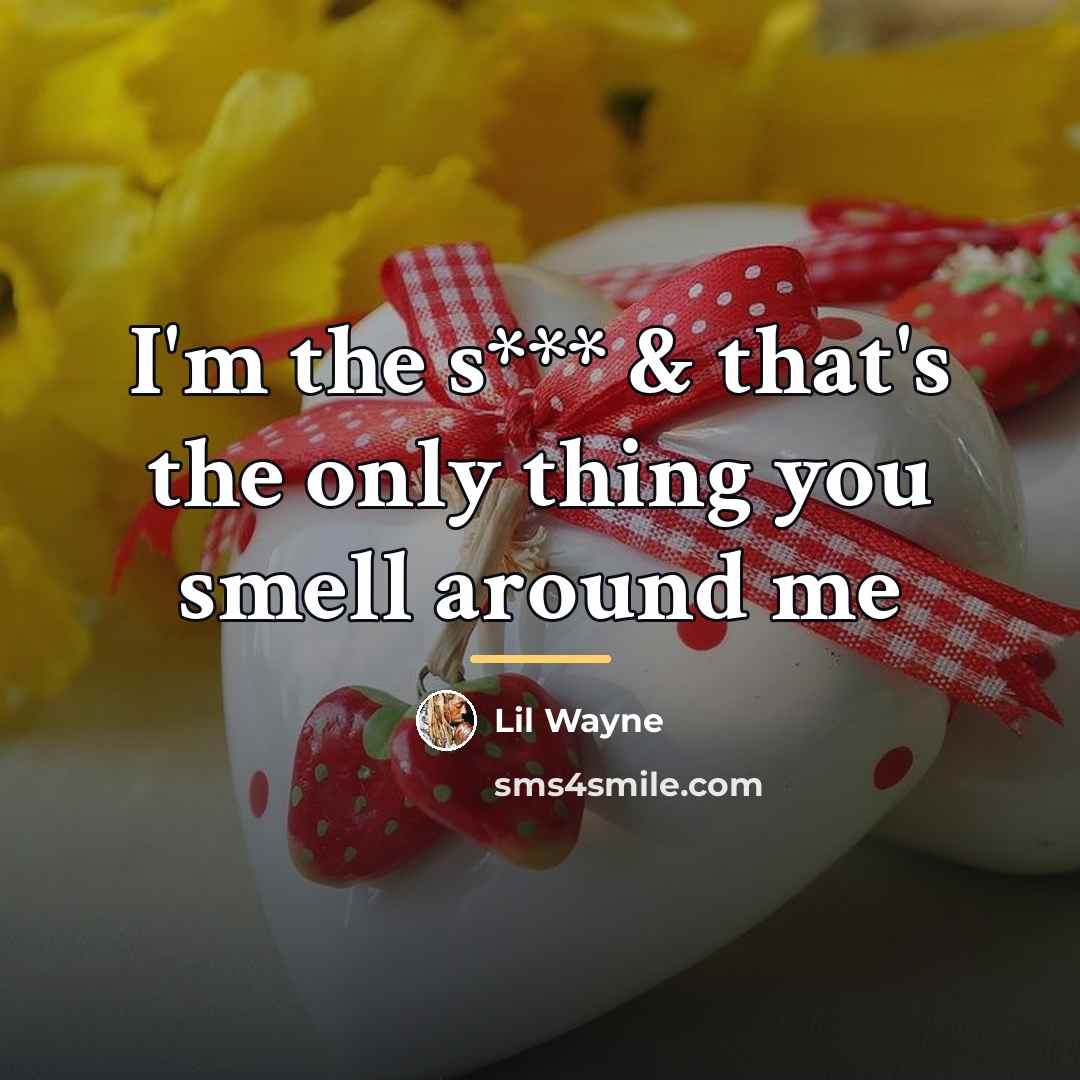 “I'm the s*** & that's the only thing you smell…” quote by Lil Wayne