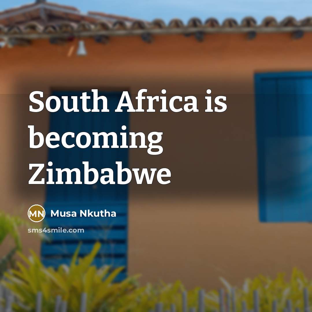 “South Africa is becoming Zimbabwe…” quote by Musa Nkutha