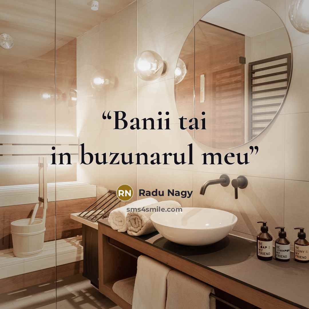 “Banii tai in buzunarul meu” quote by Radu Nagy