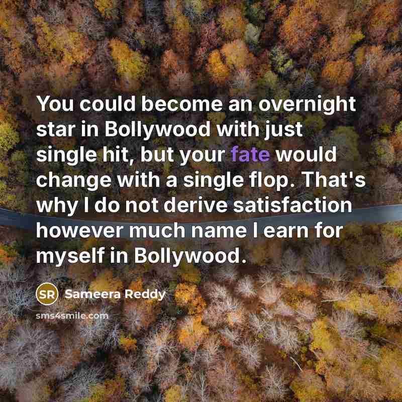 “You could become an overnight star in Bollywood with just…” quote by Sameera Reddy