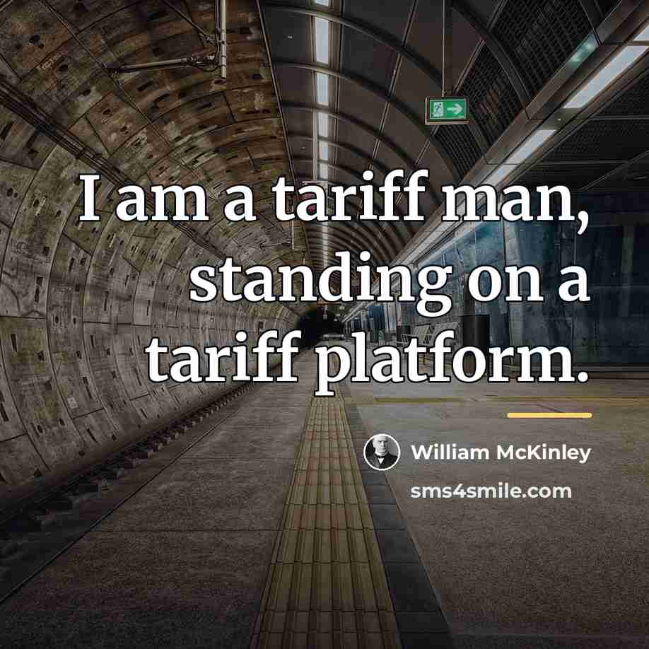 “I am a tariff man, standing on a tariff platform.…” quote by William McKinley