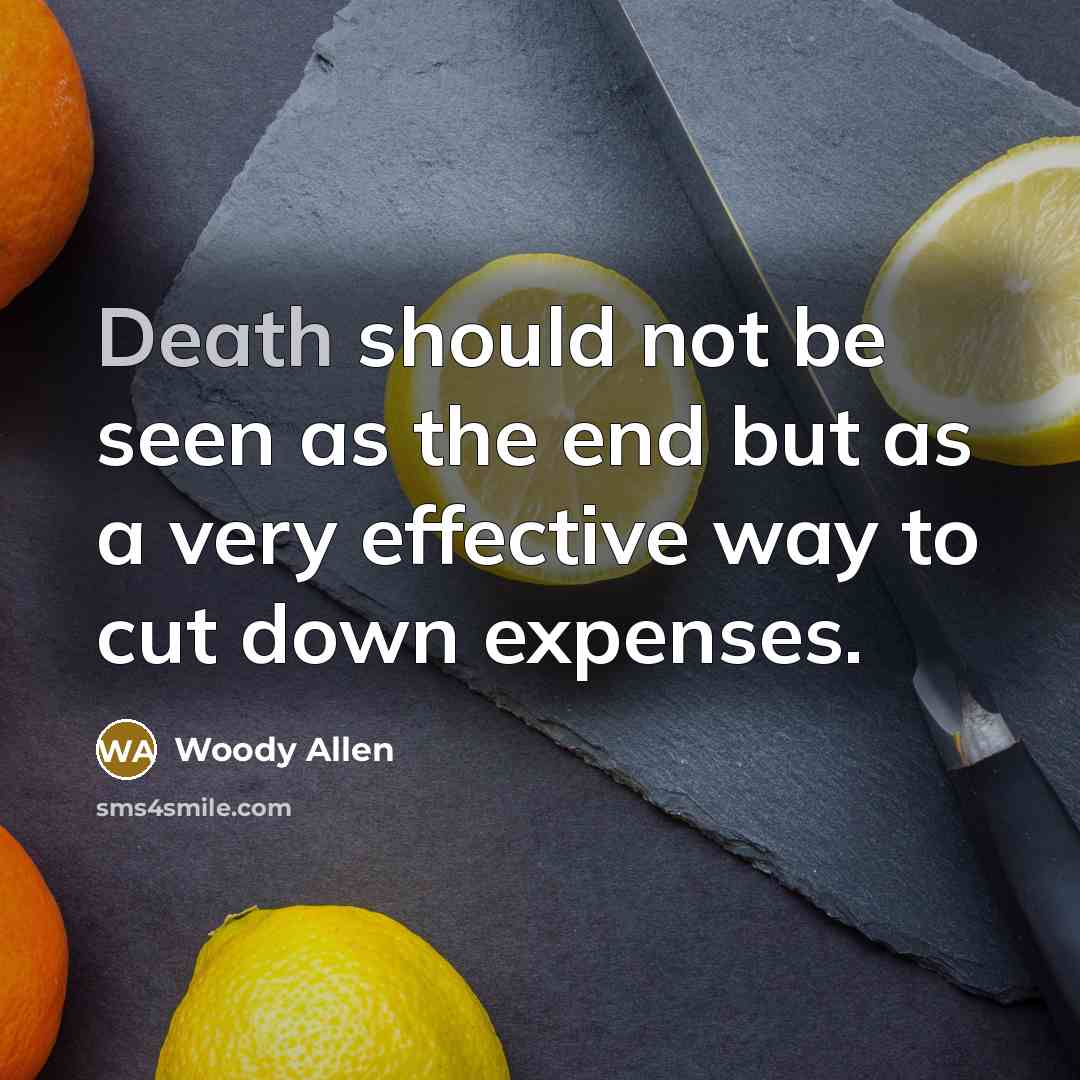 “Death should not be seen as the end but as…” quote by Woody Allen