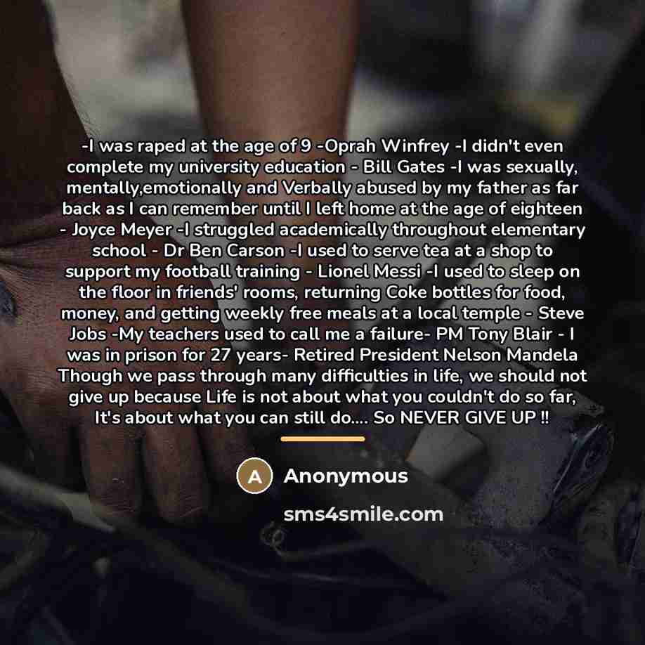“-I was raped at the age of 9 -Oprah Winfrey…” quote by Anonymous