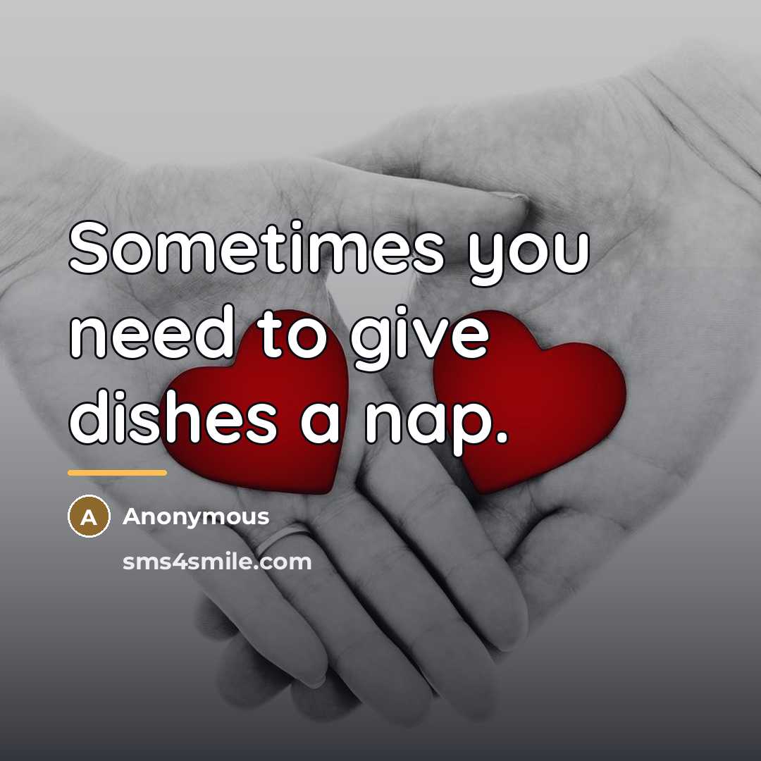 “Sometimes you need to give dishes a nap.…” quote by Anonymous