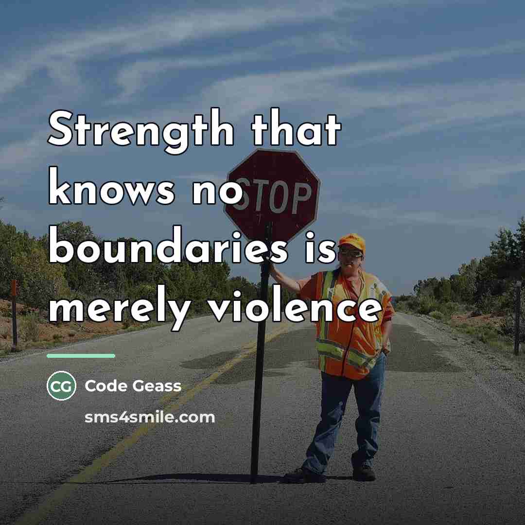 “Strength that knows no boundaries is merely violence…” quote by Code Geass