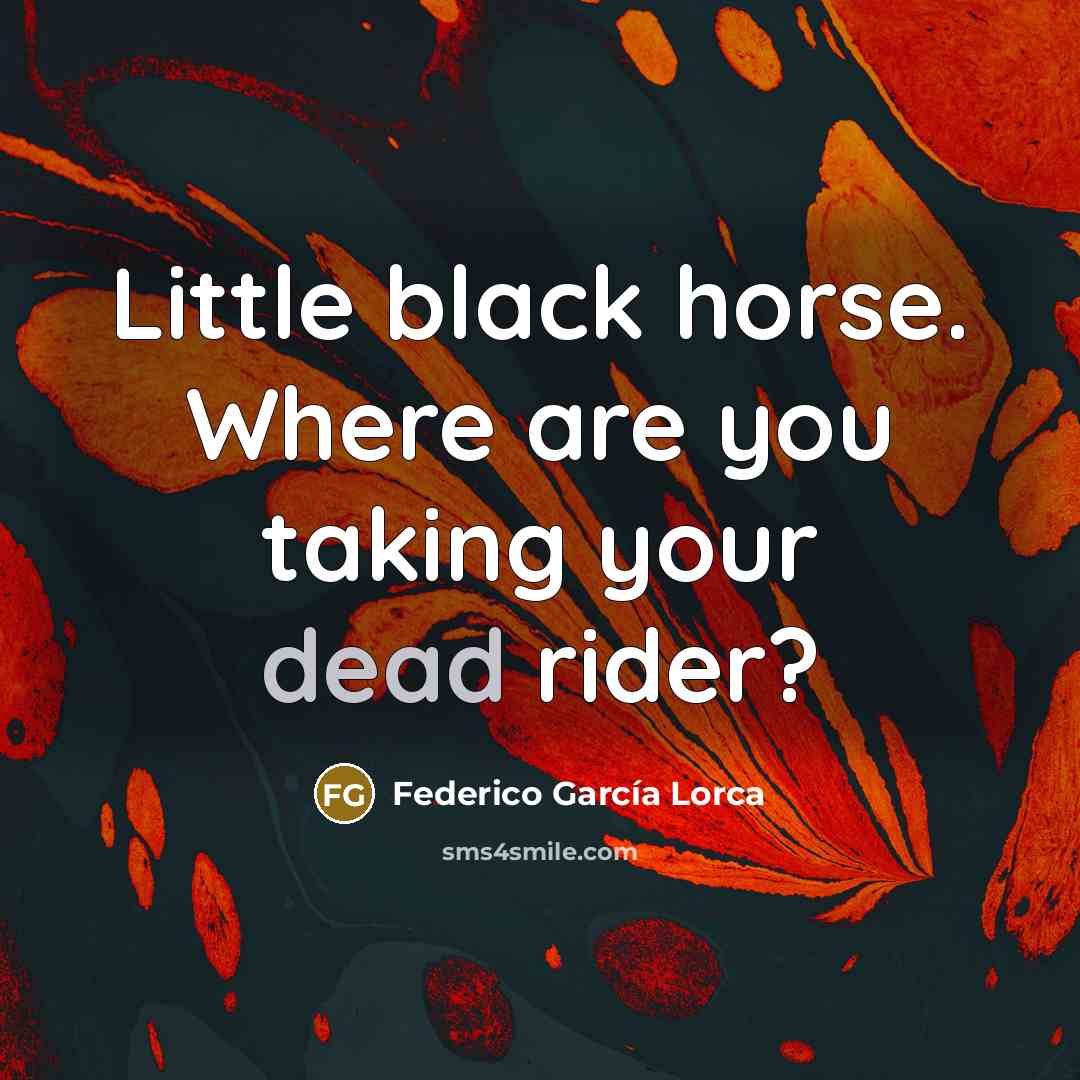 “Little black horse. Where are you taking your dead rider?…” quote by Federico Garcia Lorca