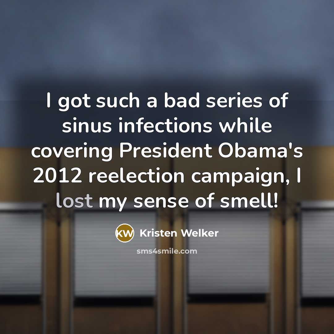 “I got such a bad series of sinus infections while…” quote by Kristen Welker
