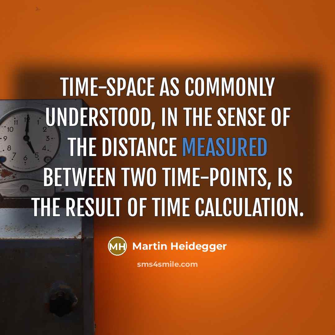 “Time-space as commonly understood, in the sense of the distance…” quote by Martin Heidegger