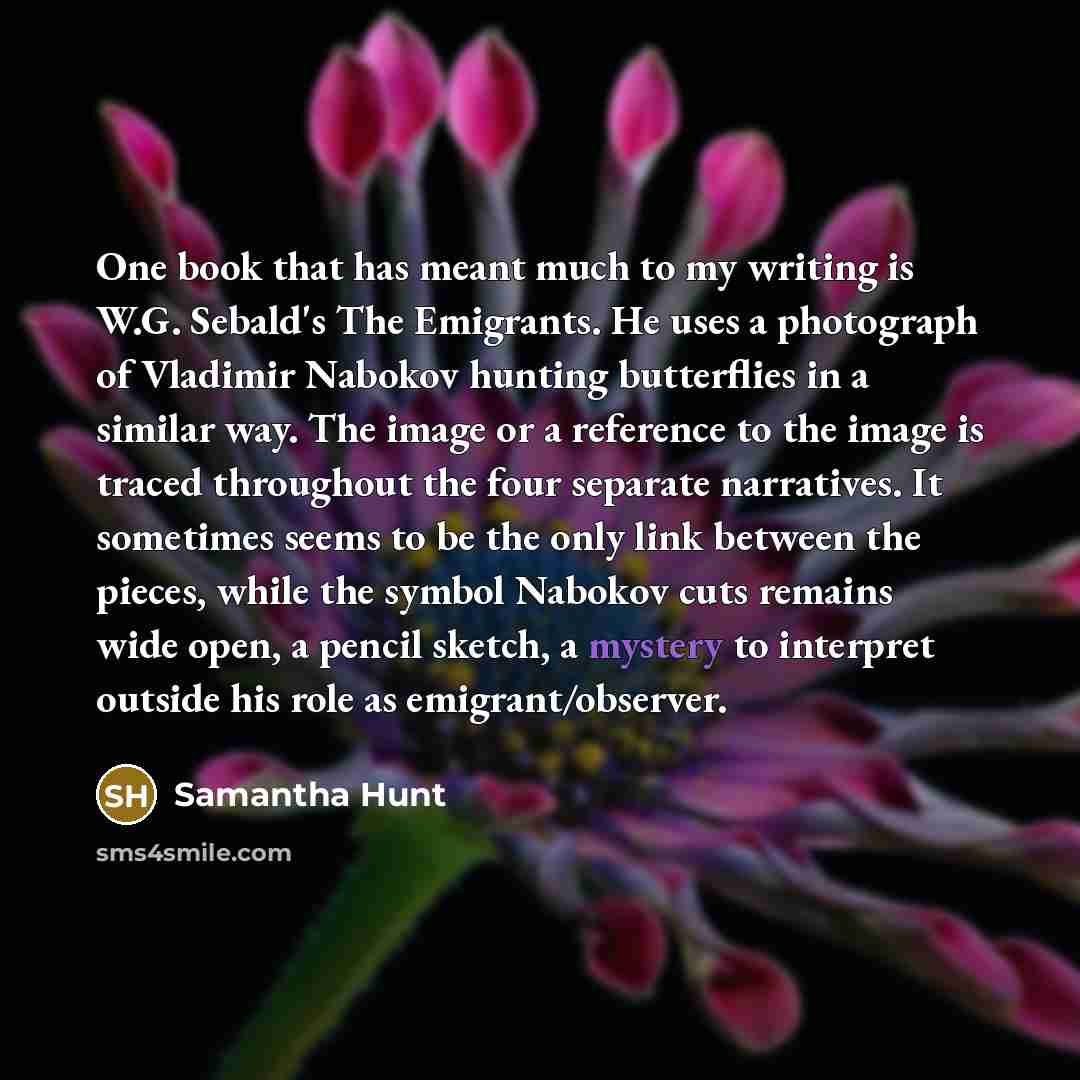 “One book that has meant much to my writing is…” quote by Samantha Hunt