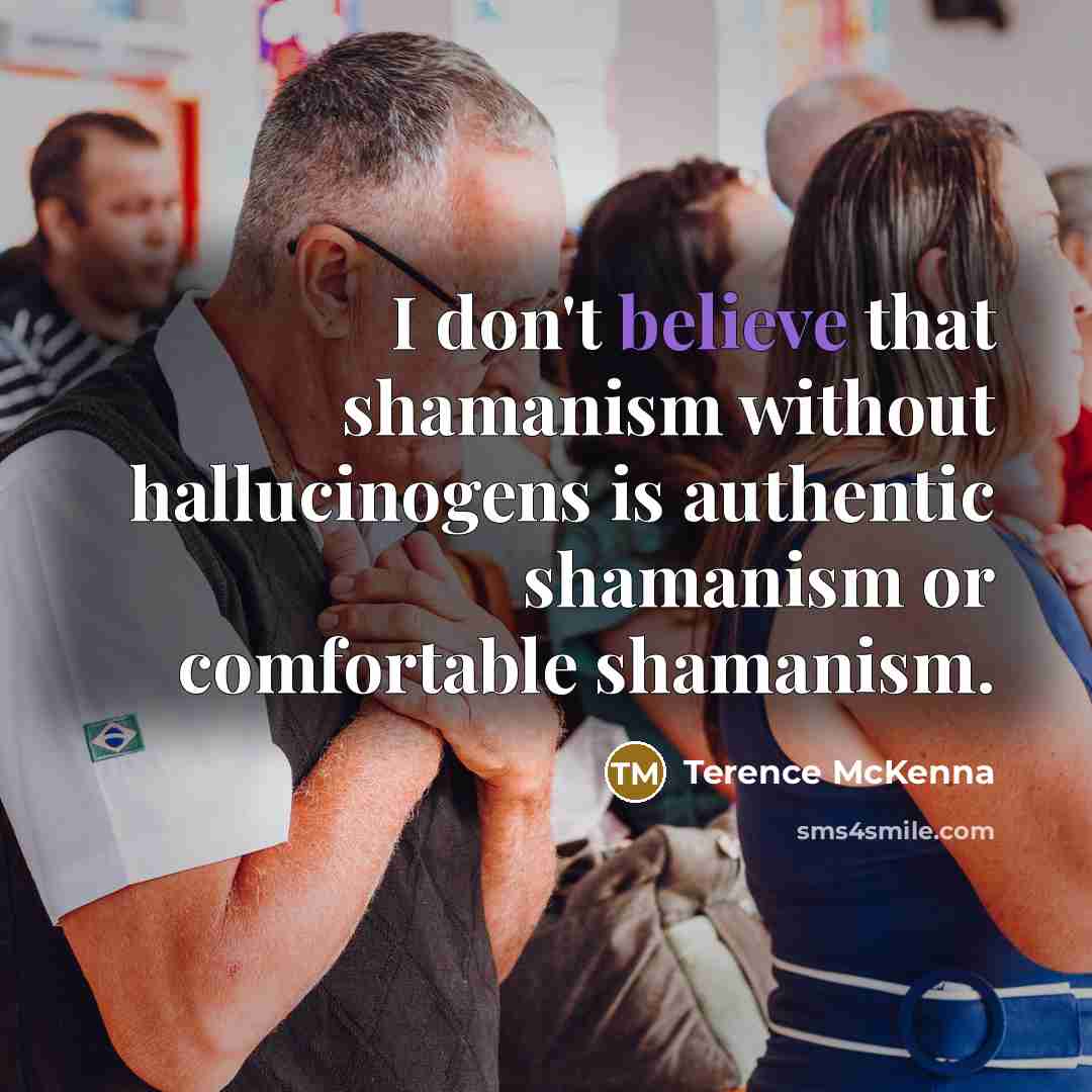 “I don't believe that shamanism without hallucinogens is authentic shamanism…” quote by Terence McKenna