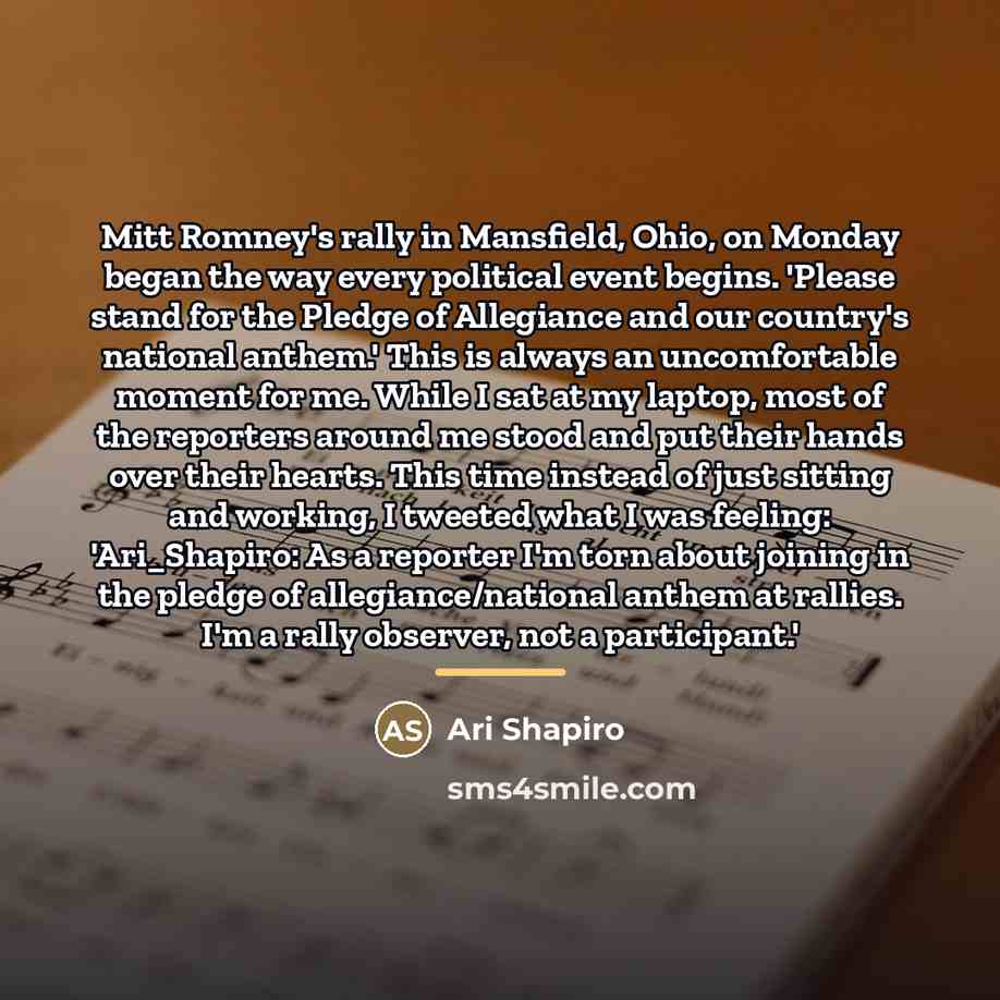 “Mitt Romney's rally in Mansfield, Ohio, on Monday began the…” quote by Ari Shapiro