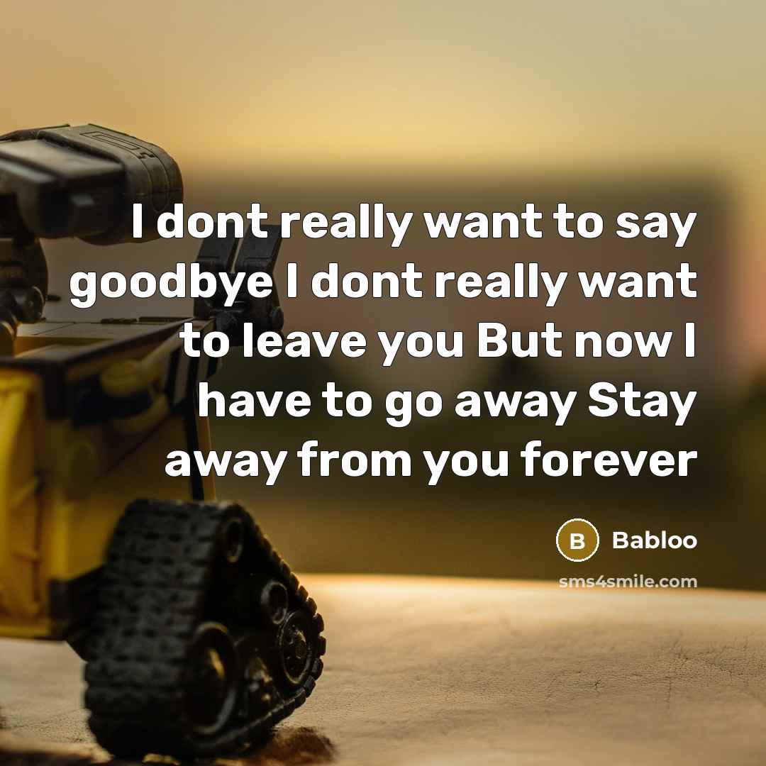 “I dont really want to say goodbye I dont really…” quote by Babloo