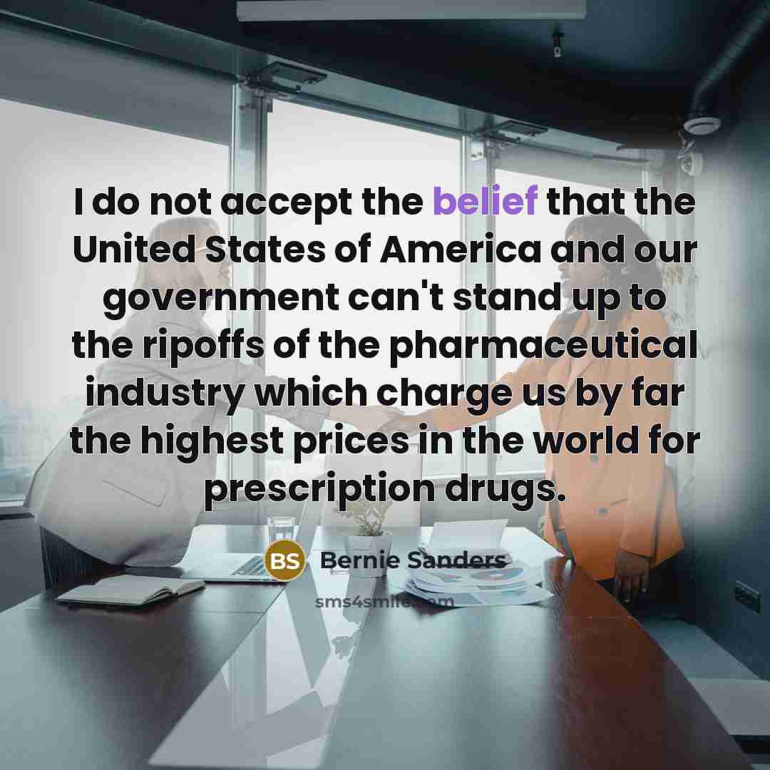 “I do not accept the belief that the United States…” quote by Bernie Sanders