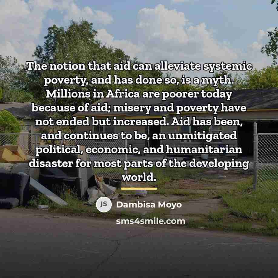 “The notion that aid can alleviate systemic poverty, and has…” quote by Dambisa Moyo