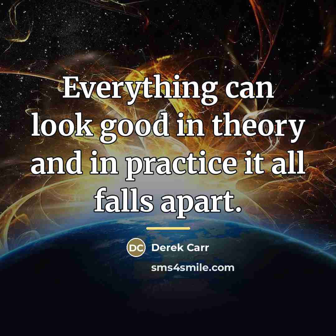 “Everything can look good in theory and in practice it…” quote by Derek Carr