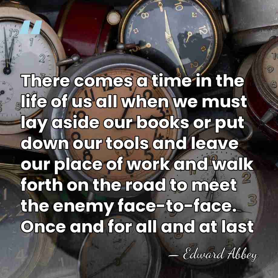 There comes a time in the life of us all when we&hellip; - Edward Abbey