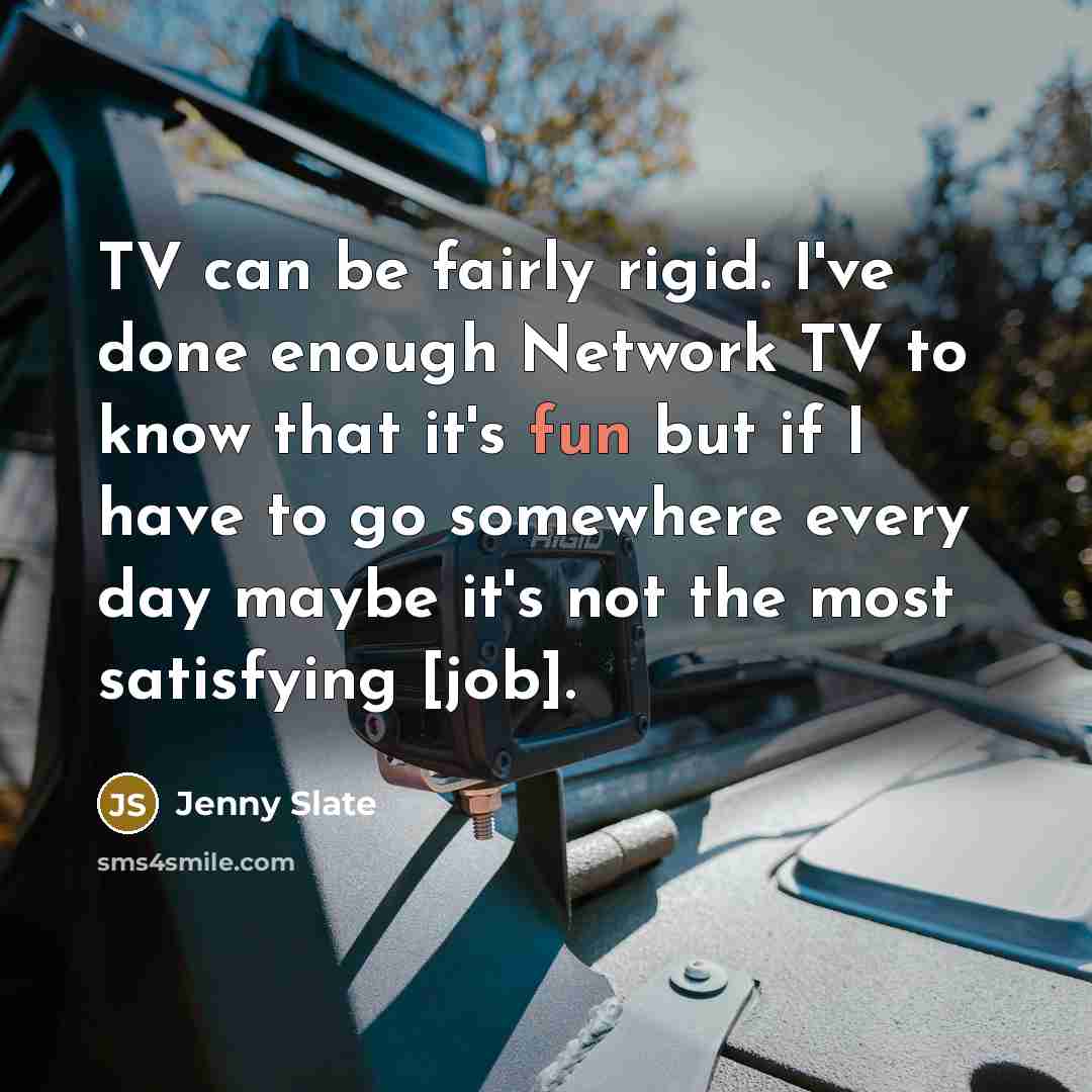 “TV can be fairly rigid. I've done enough Network TV…” quote by Jenny Slate