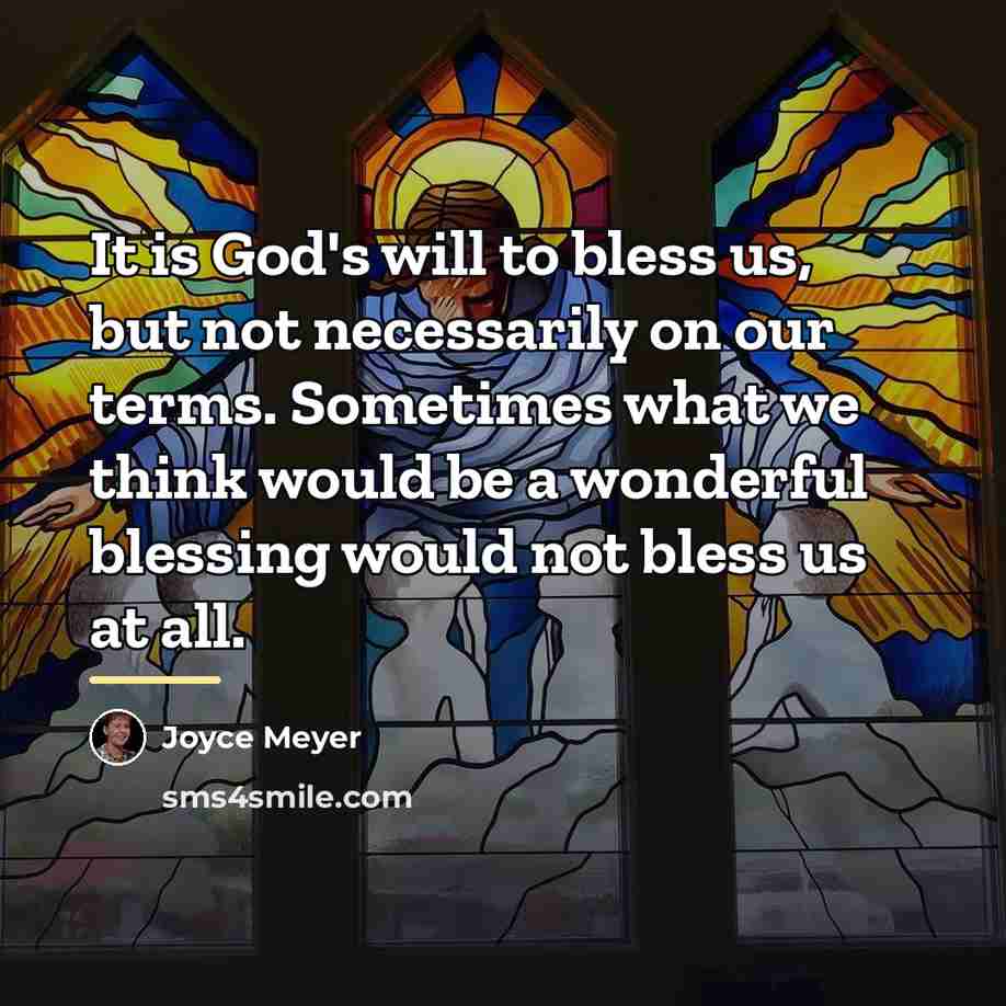 “It is God's will to bless us, but not necessarily…” quote by Joyce Meyer