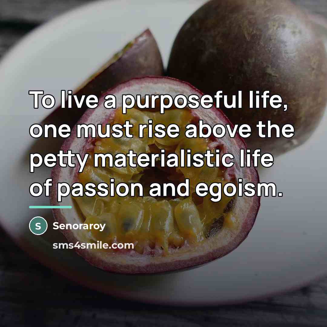 “To live a purposeful life, one must rise above the…” quote by Senoraroy