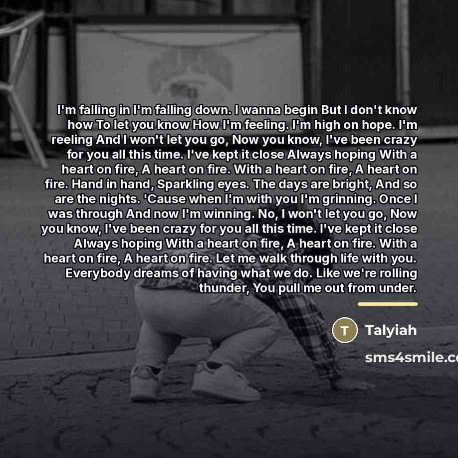 “I'm falling in I'm falling down. I wanna begin But…” quote by Talyiah