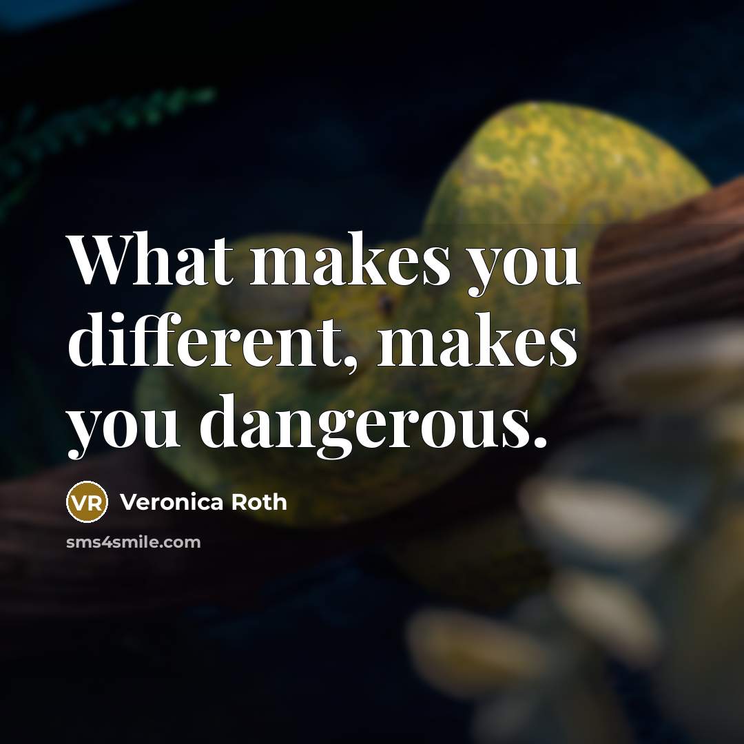 “What makes you different, makes you dangerous.…” quote by Veronica Roth