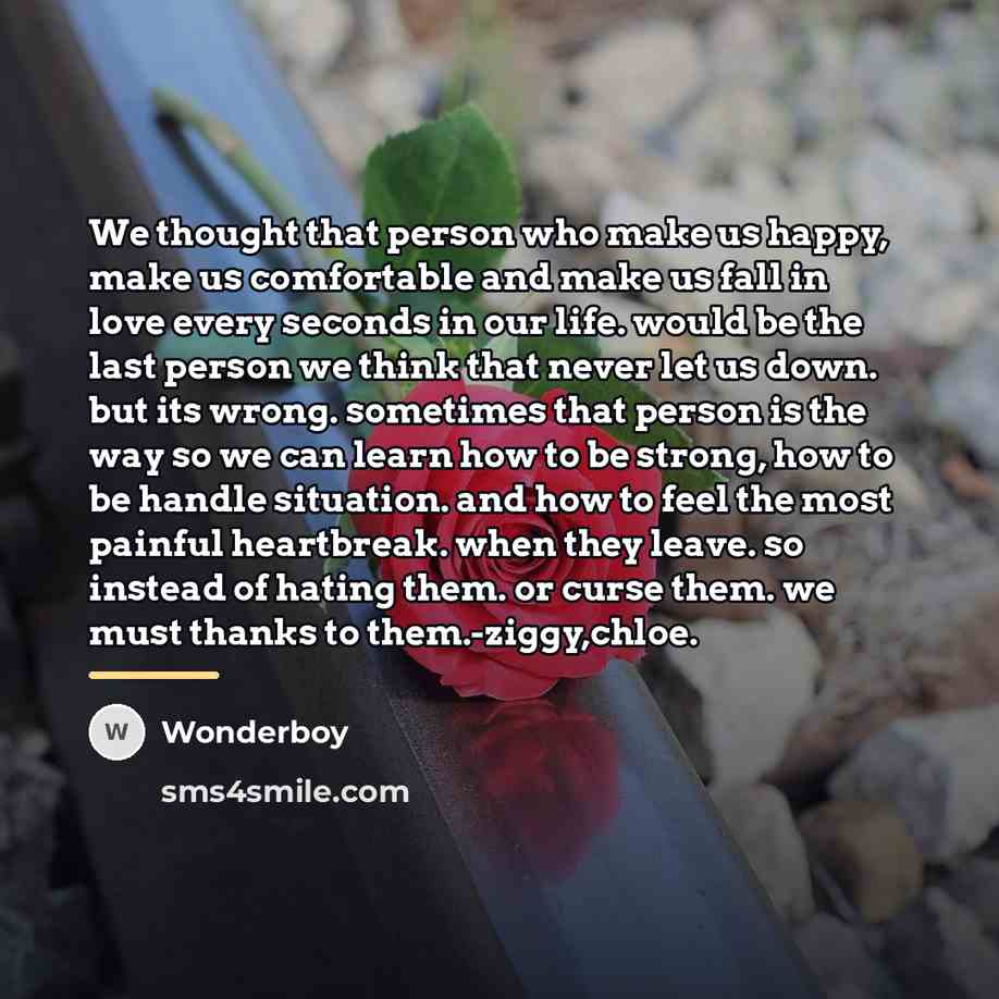 “We thought that person who make us happy, make us…” quote by Wonderboy