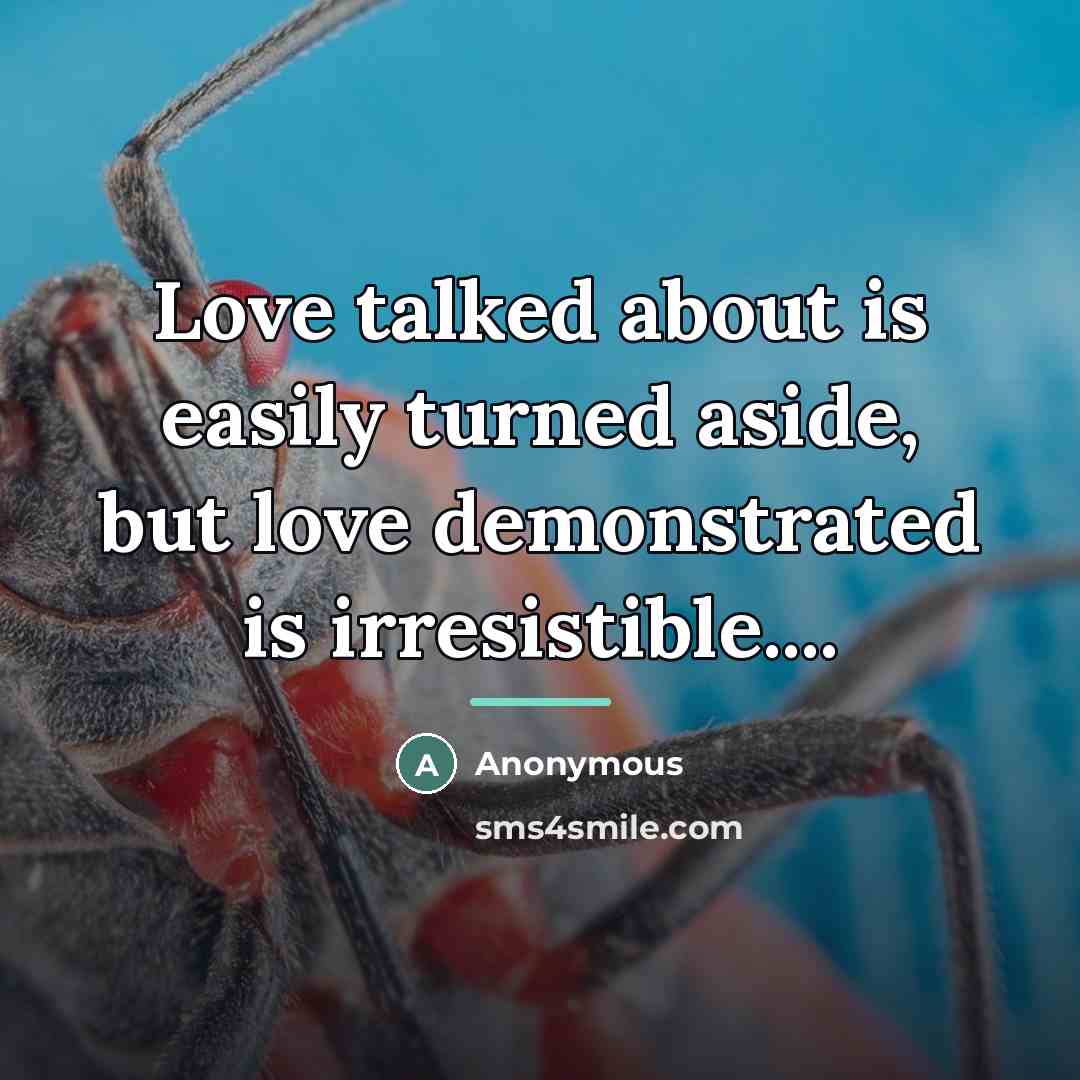 “Love talked about is easily turned aside, but love demonstrated…” quote by Walter Stanley Mooneyham