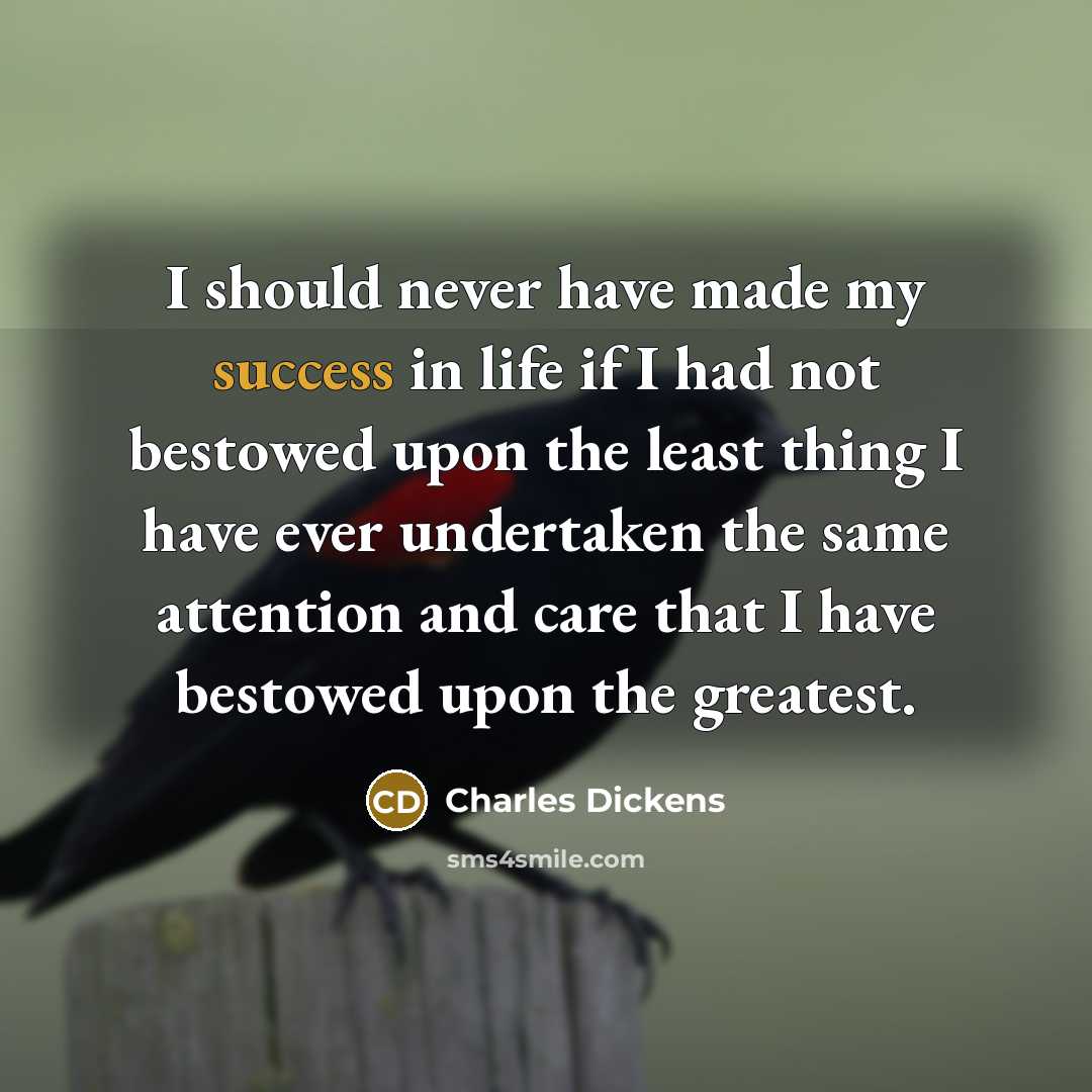 “I should never have made my success in life if…” quote by Charles Dickens