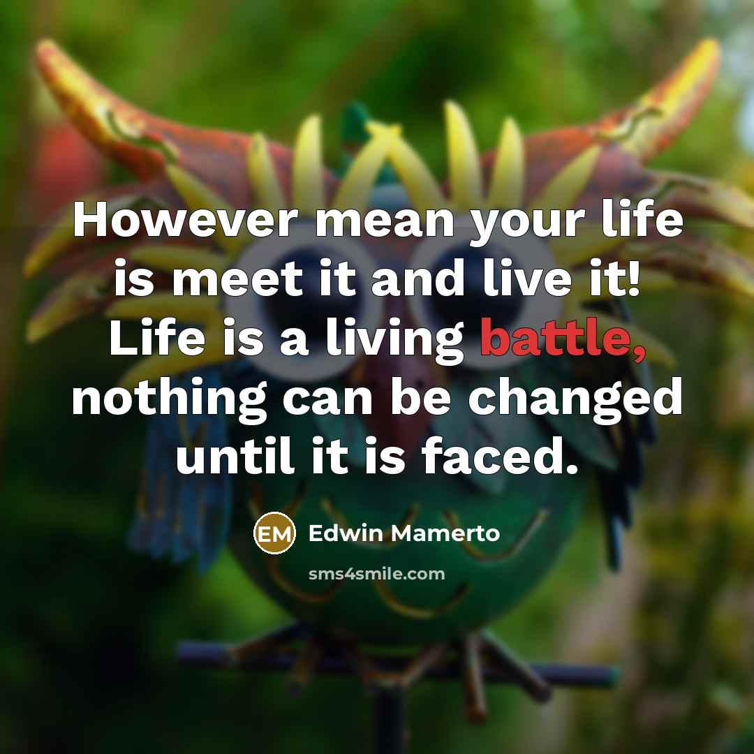 “However mean your life is meet it and live it!…” quote by Edwin Mamerto