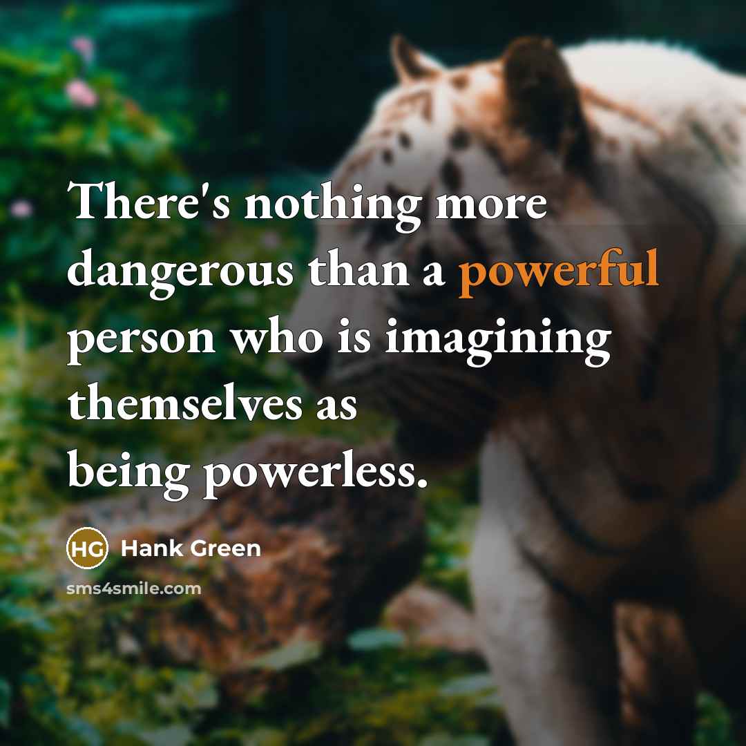 “There's nothing more dangerous than a powerful person who is…” quote by Hank Green