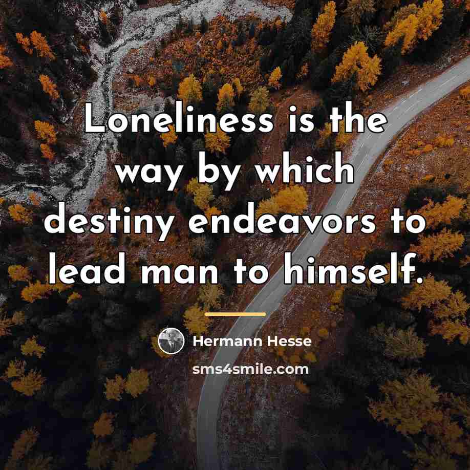 “Loneliness is the way by which destiny endeavors to lead…” quote by Hermann Hesse