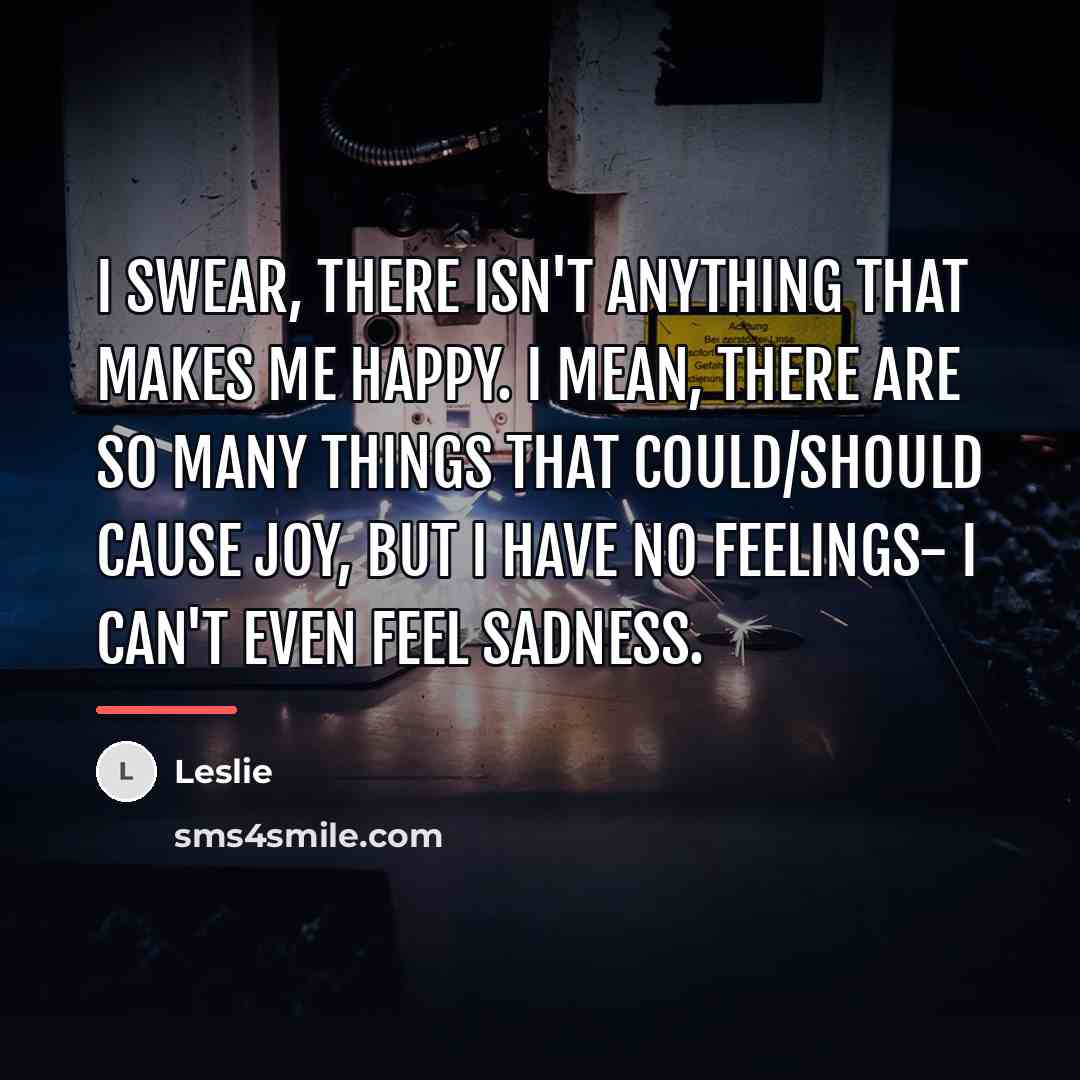 “I swear, there isn't anything that makes me happy. I…” quote by Leslie