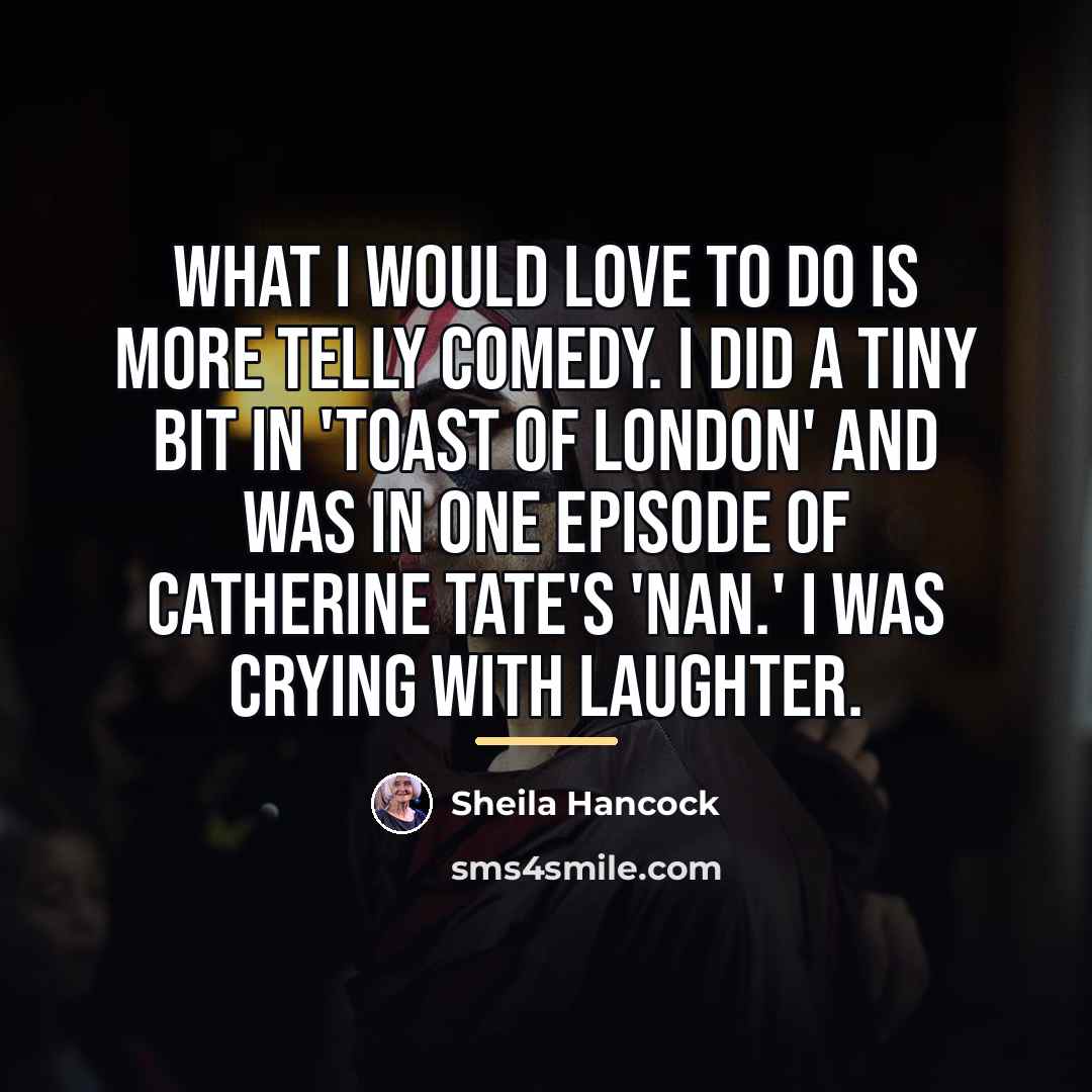 “What I would love to do is more telly comedy.…” quote by Sheila Hancock