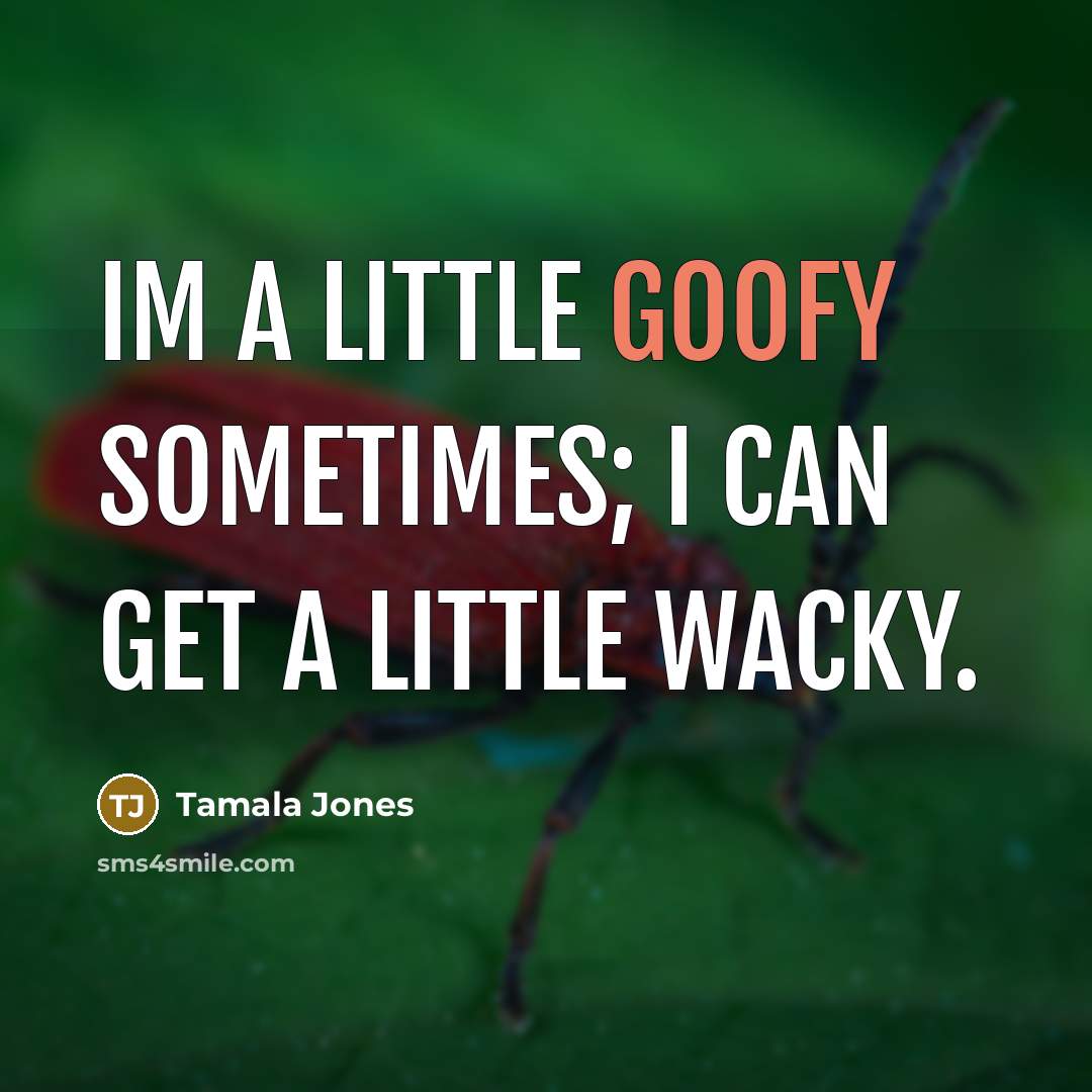 “Im a little goofy sometimes; I can get a little…” quote by Tamala Jones